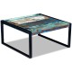 Tömör újrahasznosított fa dohányzóasztal 80 x 80 x 40 cm Tömör újrahasznosított fa dohányzóasztal 80 x 80 x 40 cm