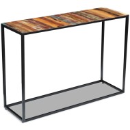 Tömör újrahasznosított fa konzolasztal 110 x 35 x 76 cm