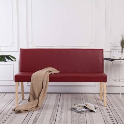 Vörösbor színű műbőr pad 139,5 cm