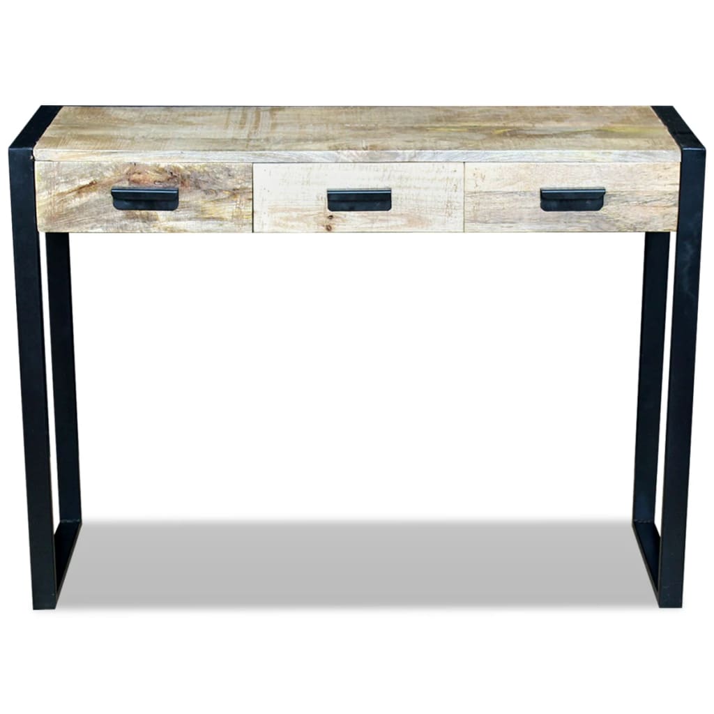 110x35x78 cm 3 fiókos tömör mangófa konzolasztal
