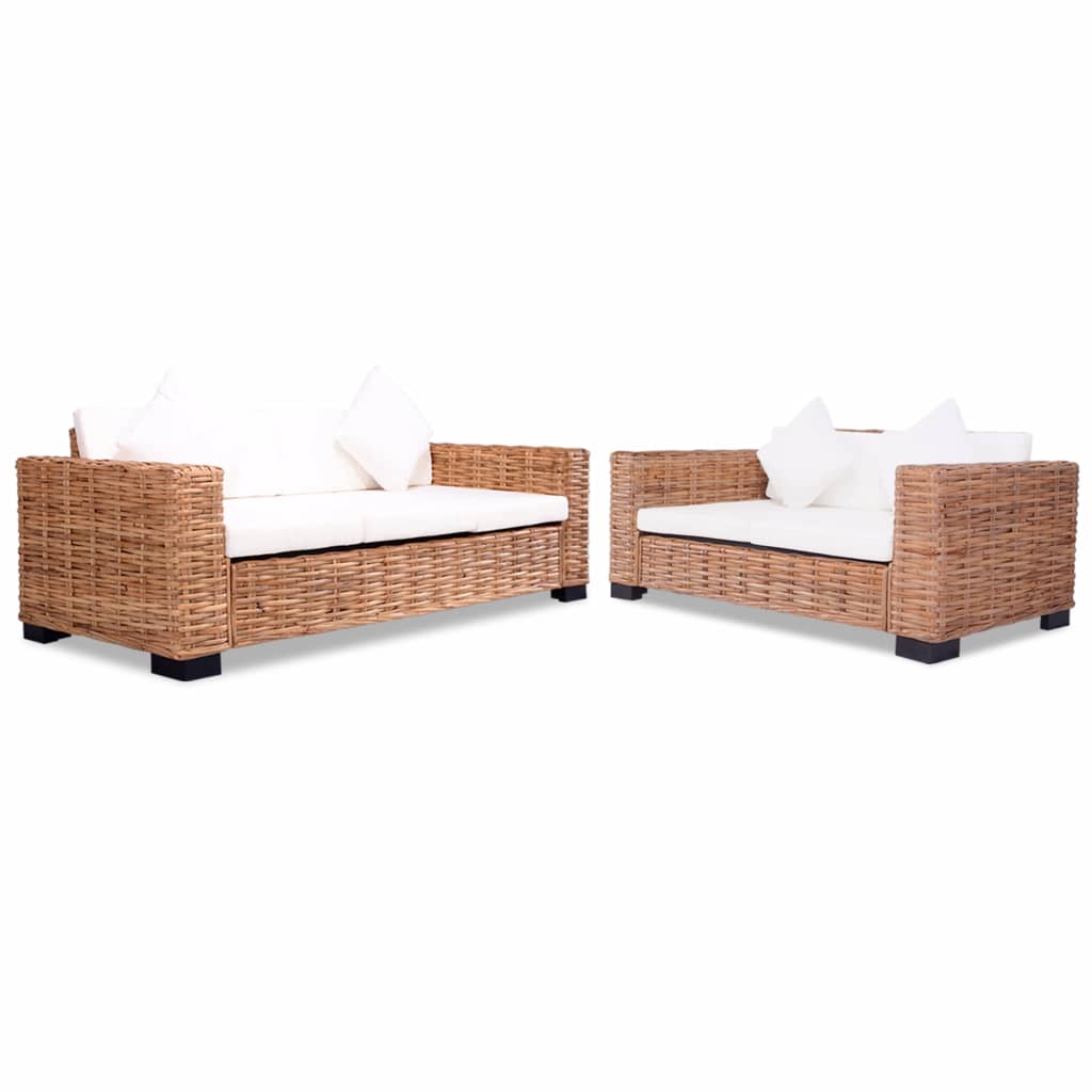 15 részes természetes rattan kanapészett 15 részes természetes rattan kanapészett