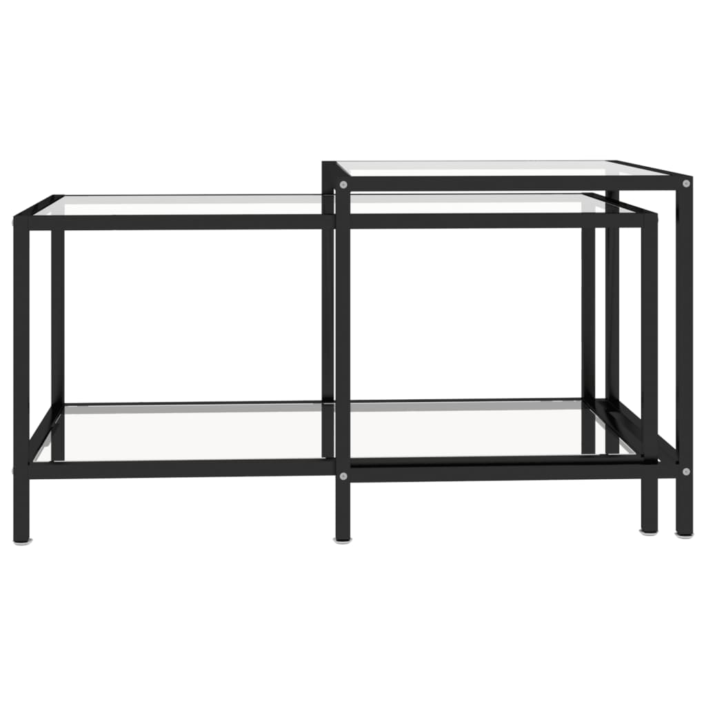 2 db átlátszó edzett üveg dohányzóasztal