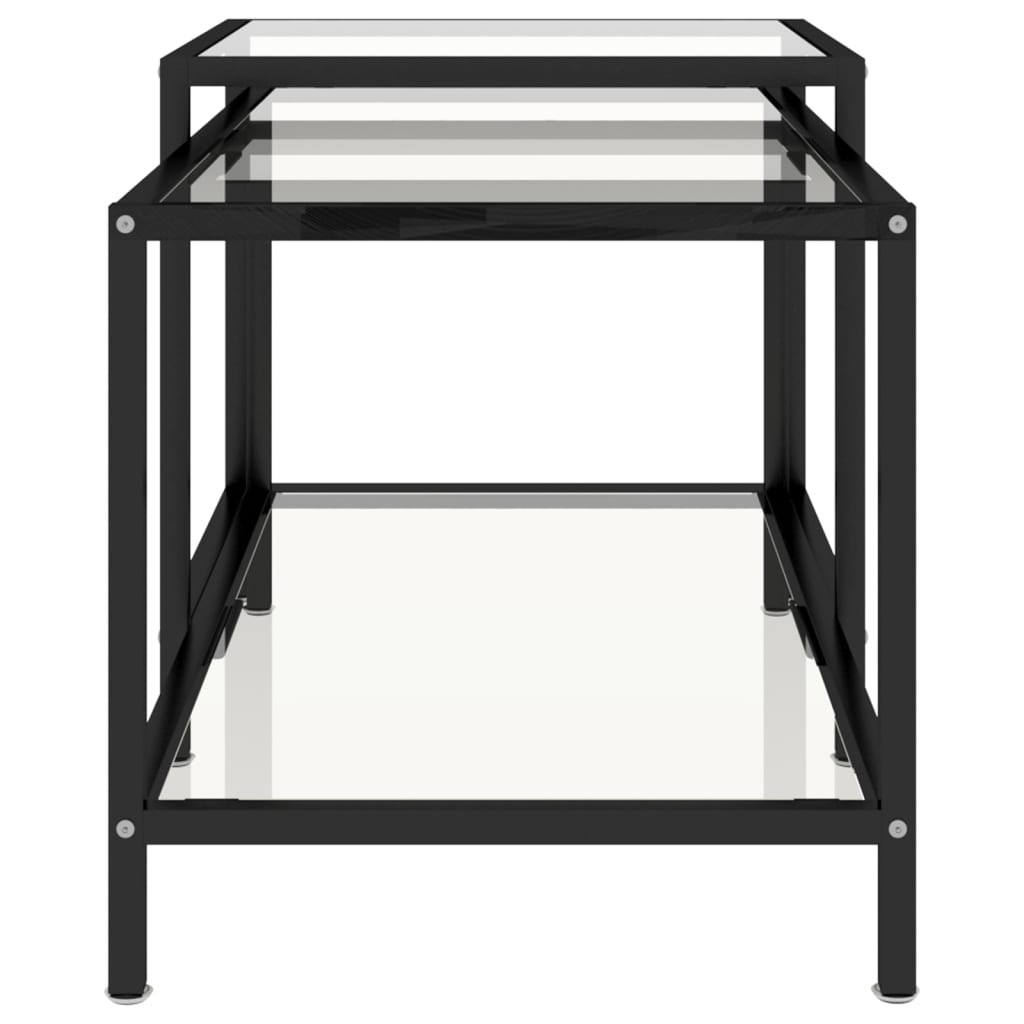 2 db átlátszó edzett üveg dohányzóasztal