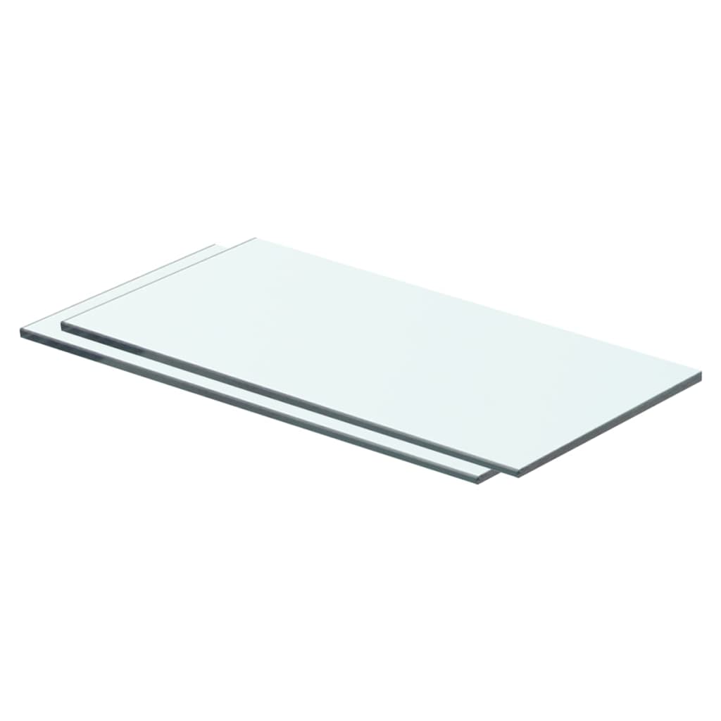 2 db átlátszó üveg paneles polc 40 x 15 cm