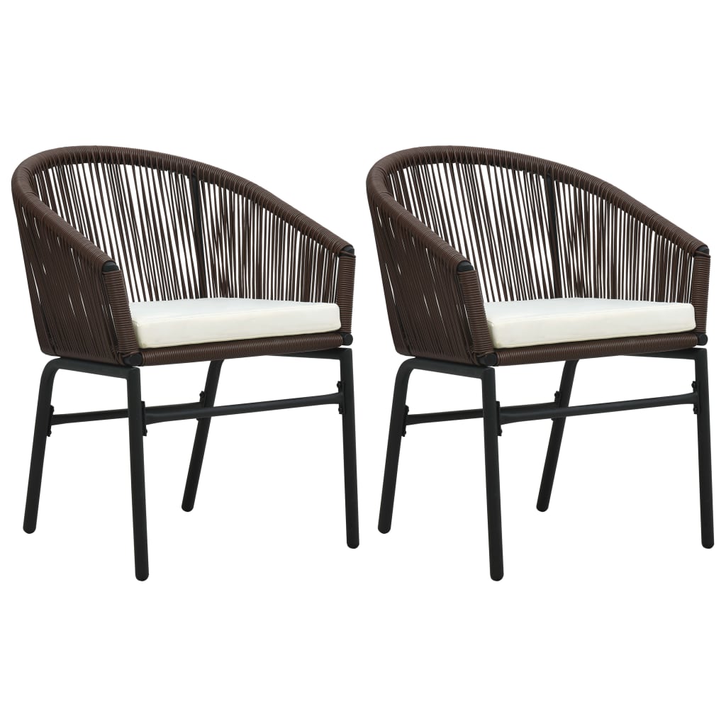 2 db barna pvc rattan kerti szék