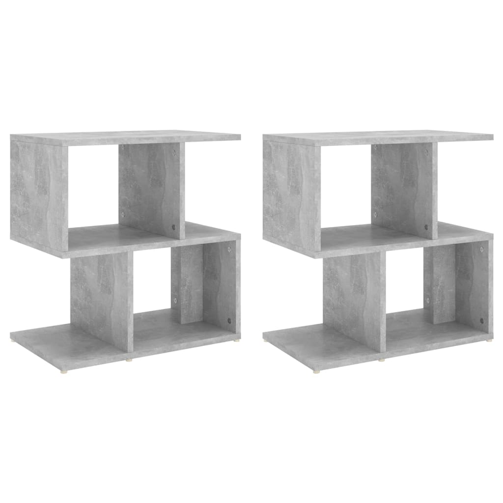 2 db betonszürke forgácslap éjjeliszekrény 50 x 30 x 51,5 cm