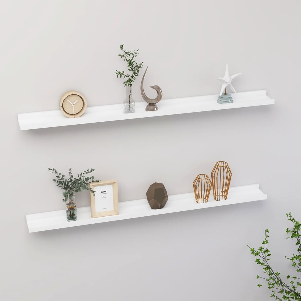 2 db fehér fali polc 100 x 9 x 3 cm 2 db fehér fali polc 100 x 9 x 3 cm
