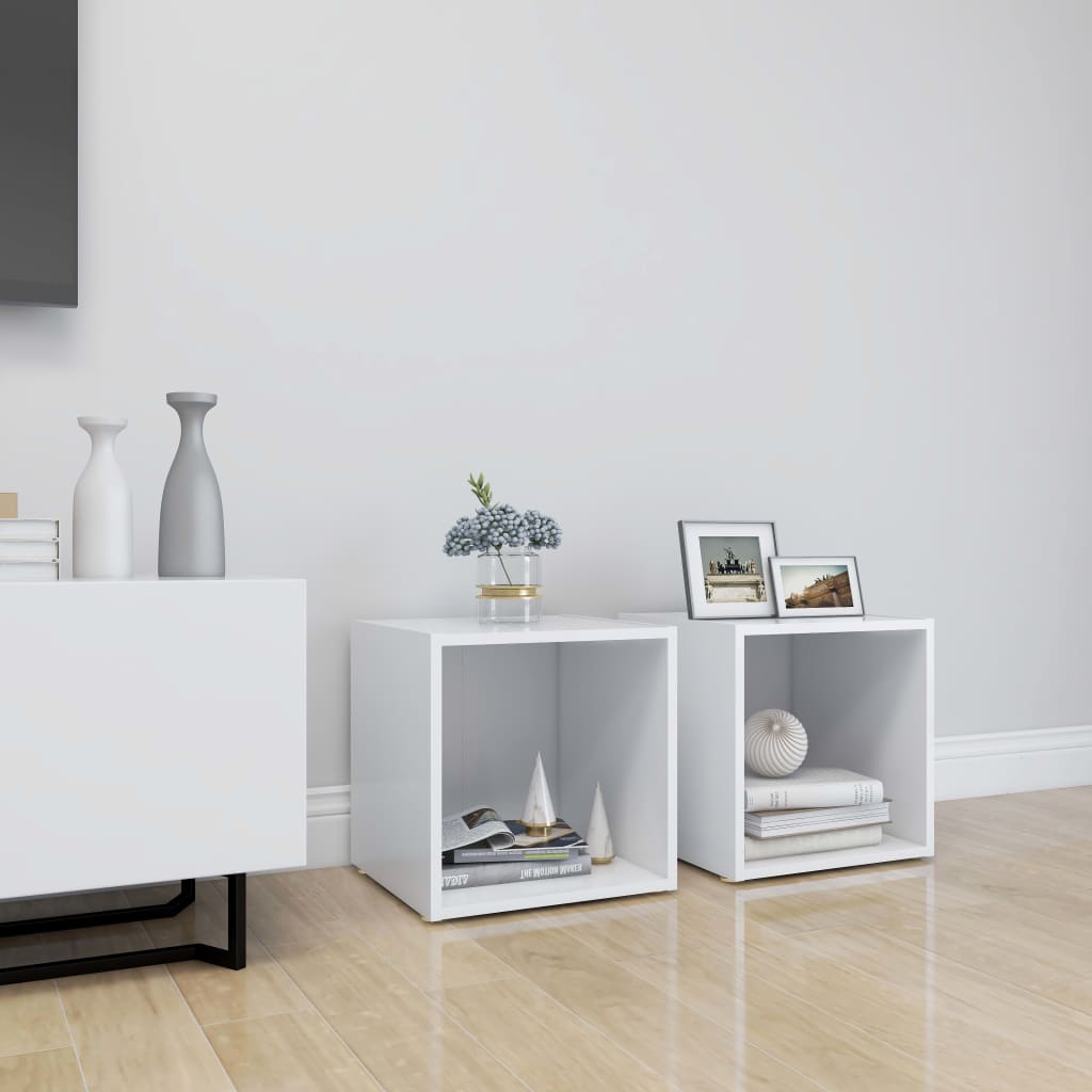 2 db fehér forgácslap tv-szekrény 37 x 35 x 37 cm 2 db fehér forgácslap tv-szekrény 37 x 35 x 37 cm