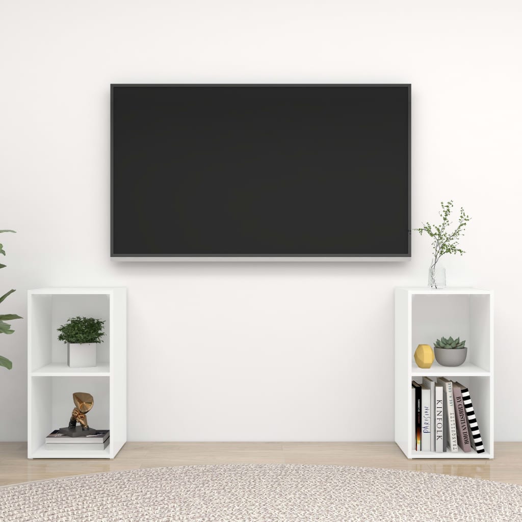 2 db fehér forgácslap tv-szekrény 72 x 35 x 36,5 cm 2 db fehér forgácslap tv-szekrény 72 x 35 x 36,5 cm