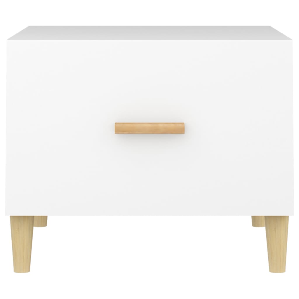 2 db fehér szerelt fa dohányzóasztal 50 x 50 x 40 cm