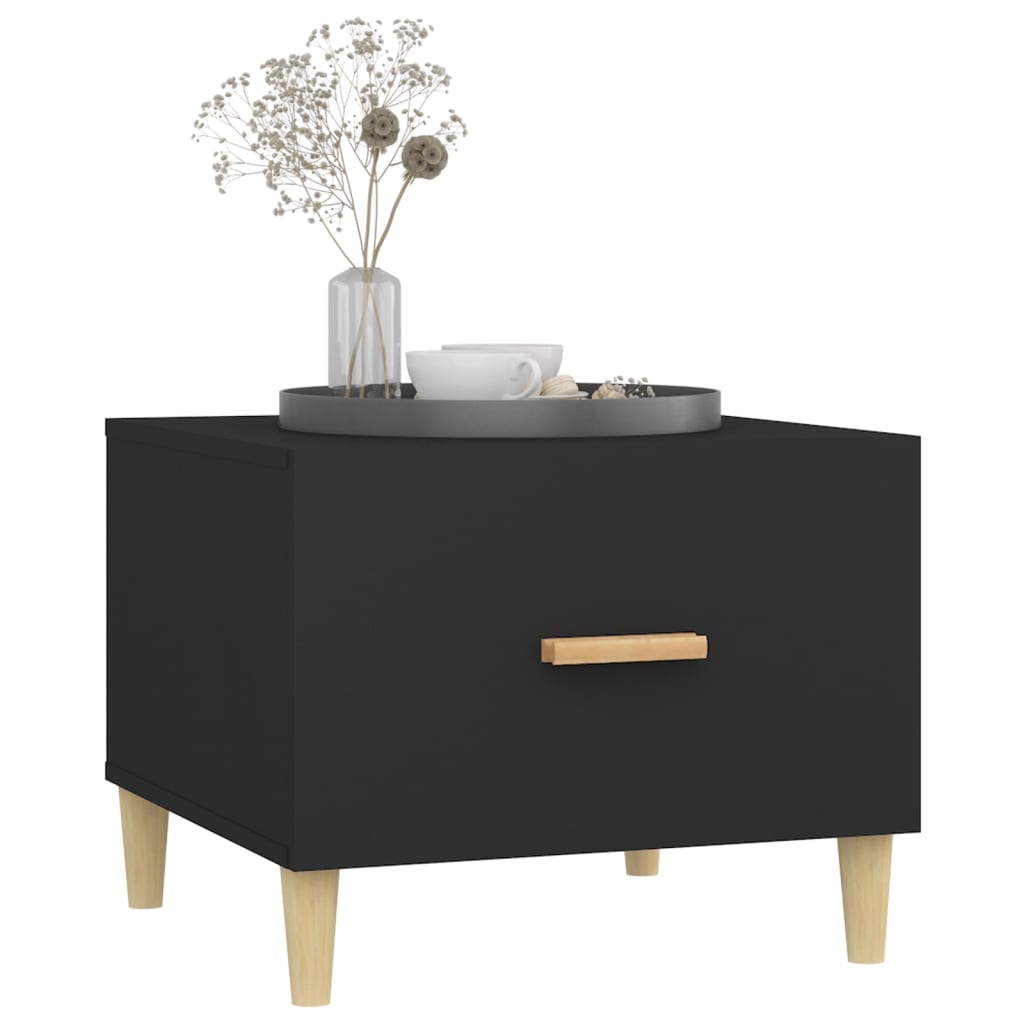 2 db fekete szerelt fa dohányzóasztal 50 x 50 x 40 cm