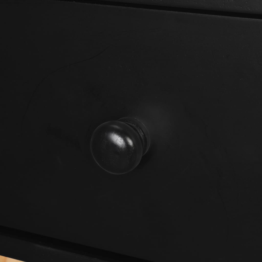 2 db fekete, tömör fenyőfa éjjeliszekrény 40 x 30 x 61 cm