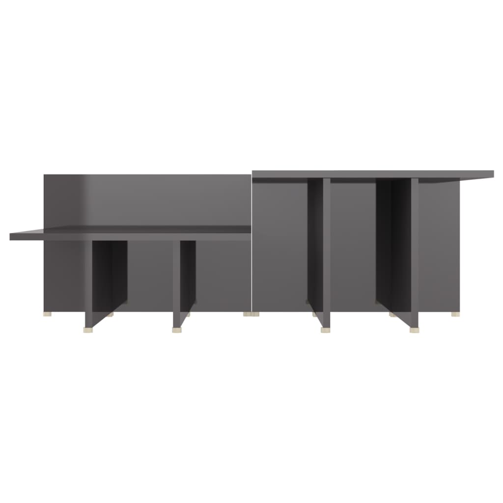 2 db magasfényű szürke forgácslap dohányzóasztal 111,5x50x33 cm 2 db magasfényű szürke forgácslap dohányzóasztal 111,5x50x33 cm