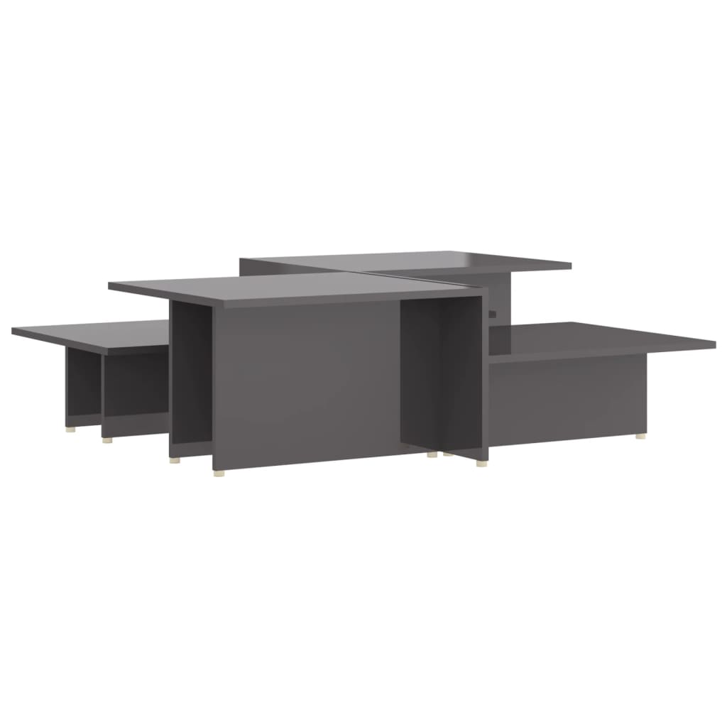 2 db magasfényű szürke forgácslap dohányzóasztal 111,5x50x33 cm 2 db magasfényű szürke forgácslap dohányzóasztal 111,5x50x33 cm