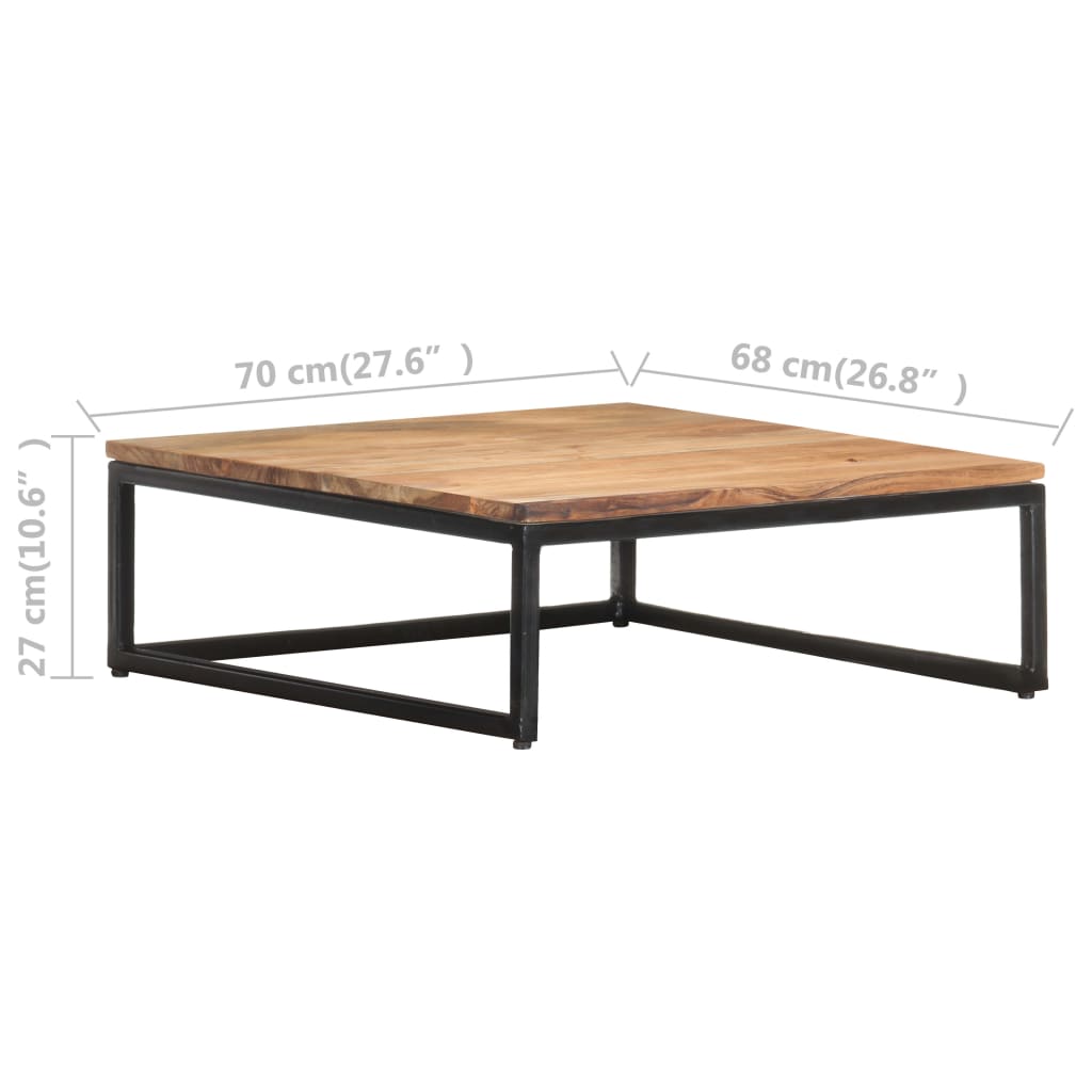 2 db tömör akácfa rakásolható dohányzóasztal