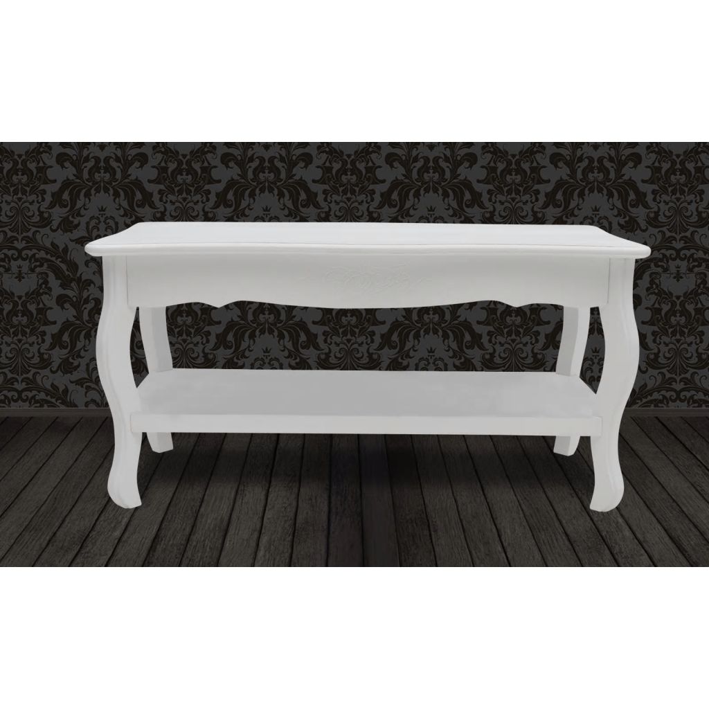 2 szintes fehér mdf dohányzóasztal