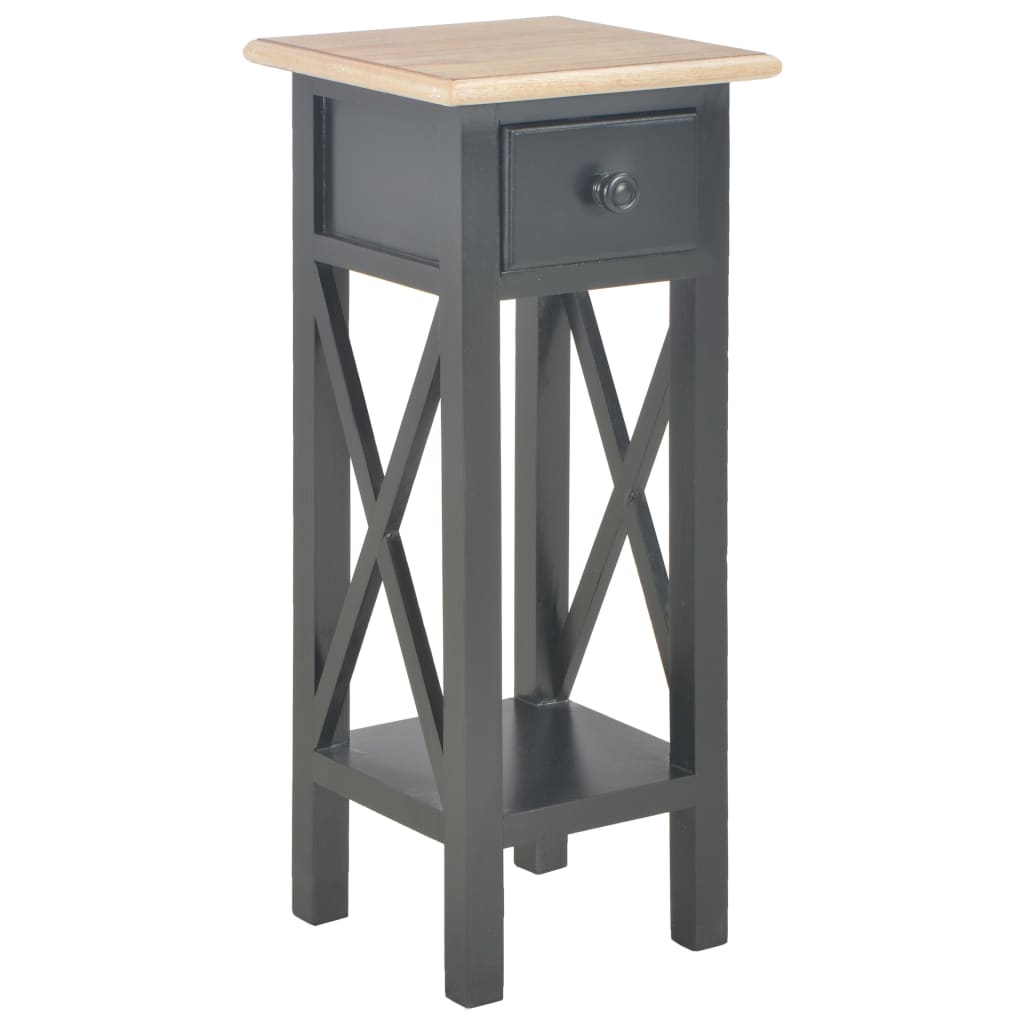 280059 side table black 27x27x65,5 cm wood