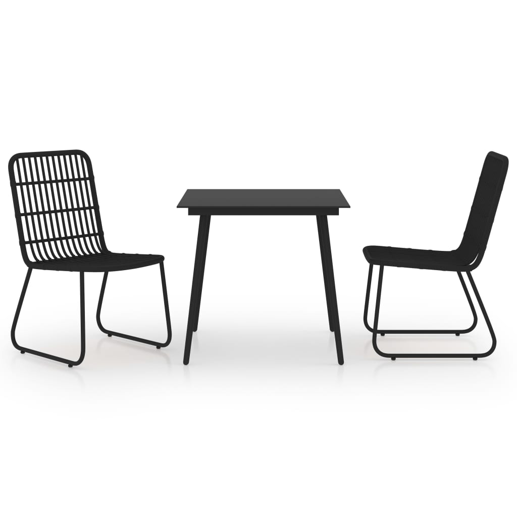3 részes polyrattan és üveg kültéri étkezőgarnitúra