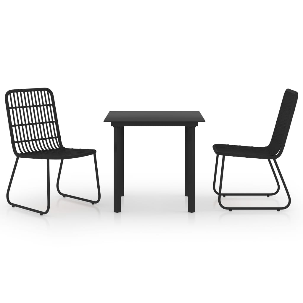 3 részes polyrattan és üveg kültéri étkezőgarnitúra