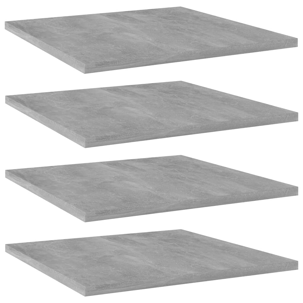 4 db betonszürke forgácslap könyvespolc 40 x 40 x 1,5 cm