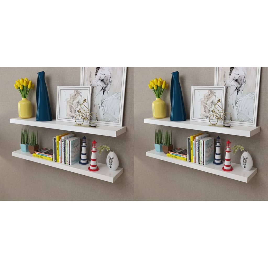 4 db fehér fali polc 100 cm