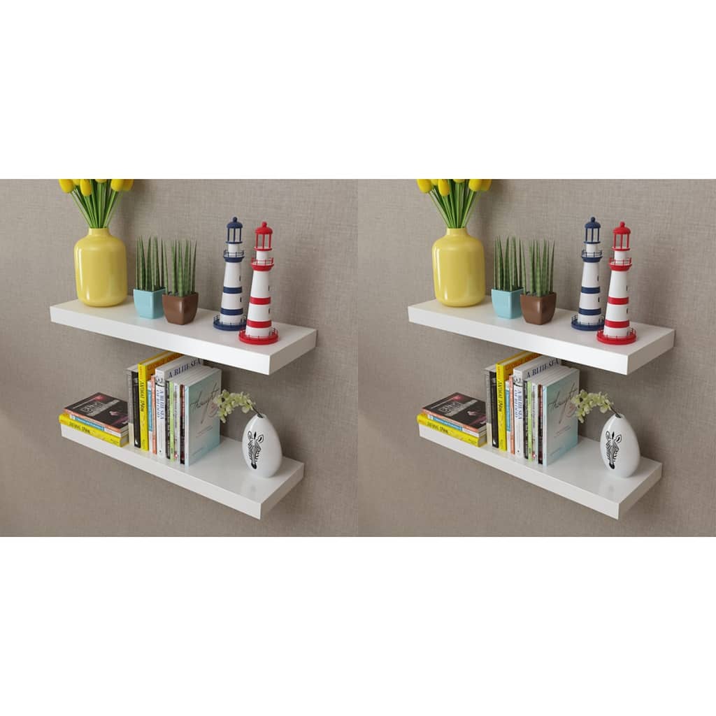 4 db fehér fali polc 60 cm