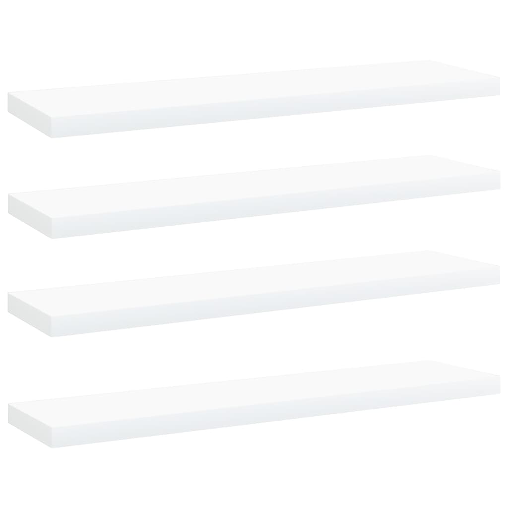4 db fehér forgácslap könyvespolc 40 x 10 x 1,5 cm