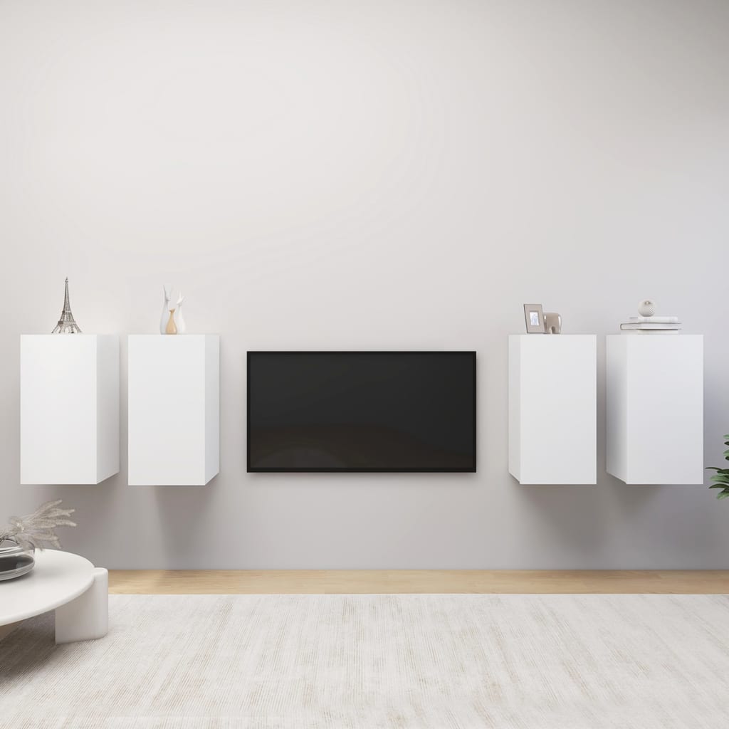 4 db fehér forgácslap tv-szekrény 30,5 x 30 x 60 cm 4 db fehér forgácslap tv-szekrény 30,5 x 30 x 60 cm
