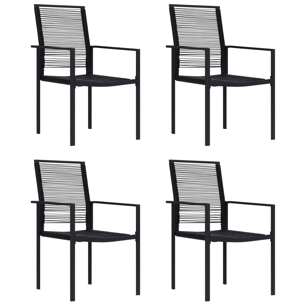 4 db fekete pvc rattan kerti szék