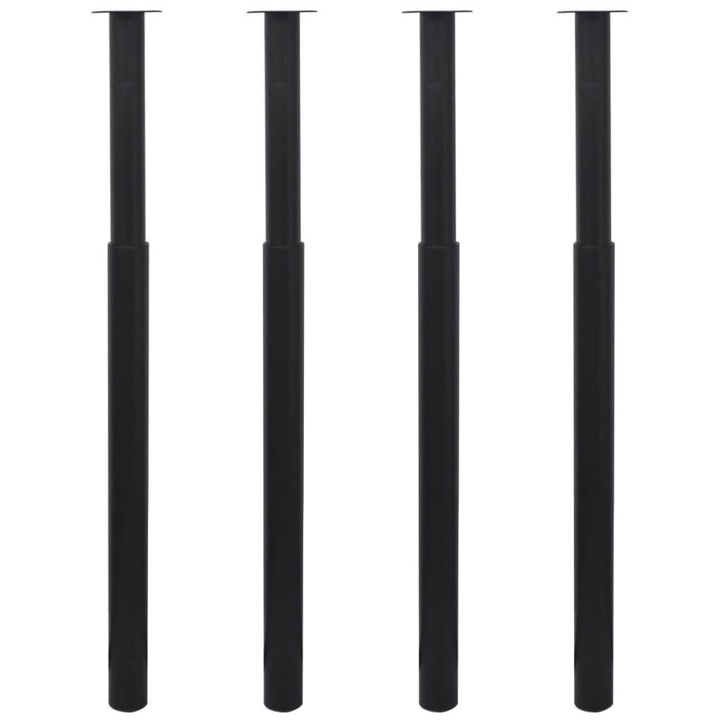 4 db fekete teleszkópos asztalláb 710 mm - 1100 mm