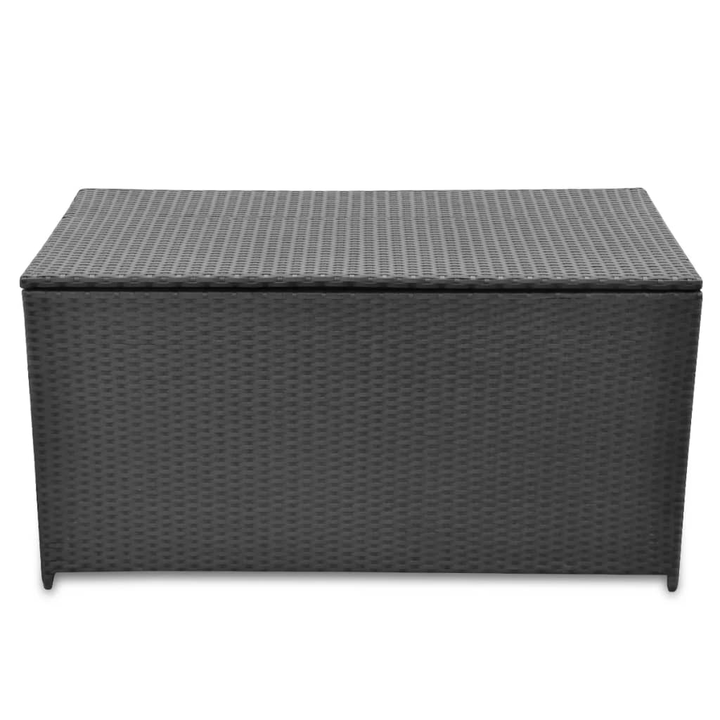 Fekete polyrattan kerti tárolóláda 120 x 50 x 60 cm Fekete polyrattan kerti tárolóláda 120 x 50 x 60 cm