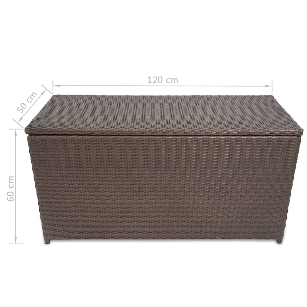 Barna polyrattan kerti tárolóláda 120 x 50 x 60 cm Barna polyrattan kerti tárolóláda 120 x 50 x 60 cm