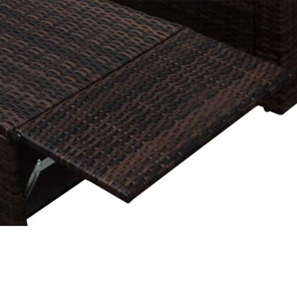 2-részes barna polyrattan kerti bútorszett párnákkal