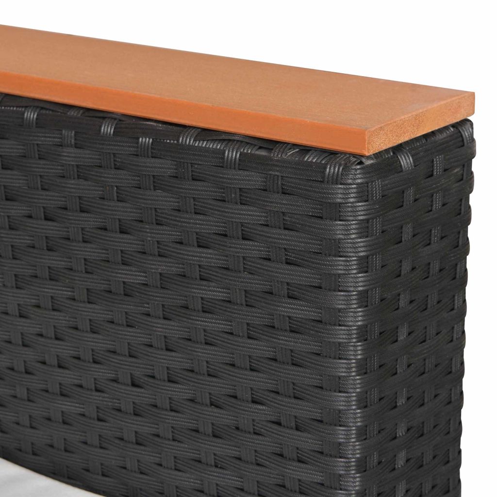 9-részes fekete polyrattan kerti bútorszett párnákkal 9-részes fekete polyrattan kerti bútorszett párnákkal