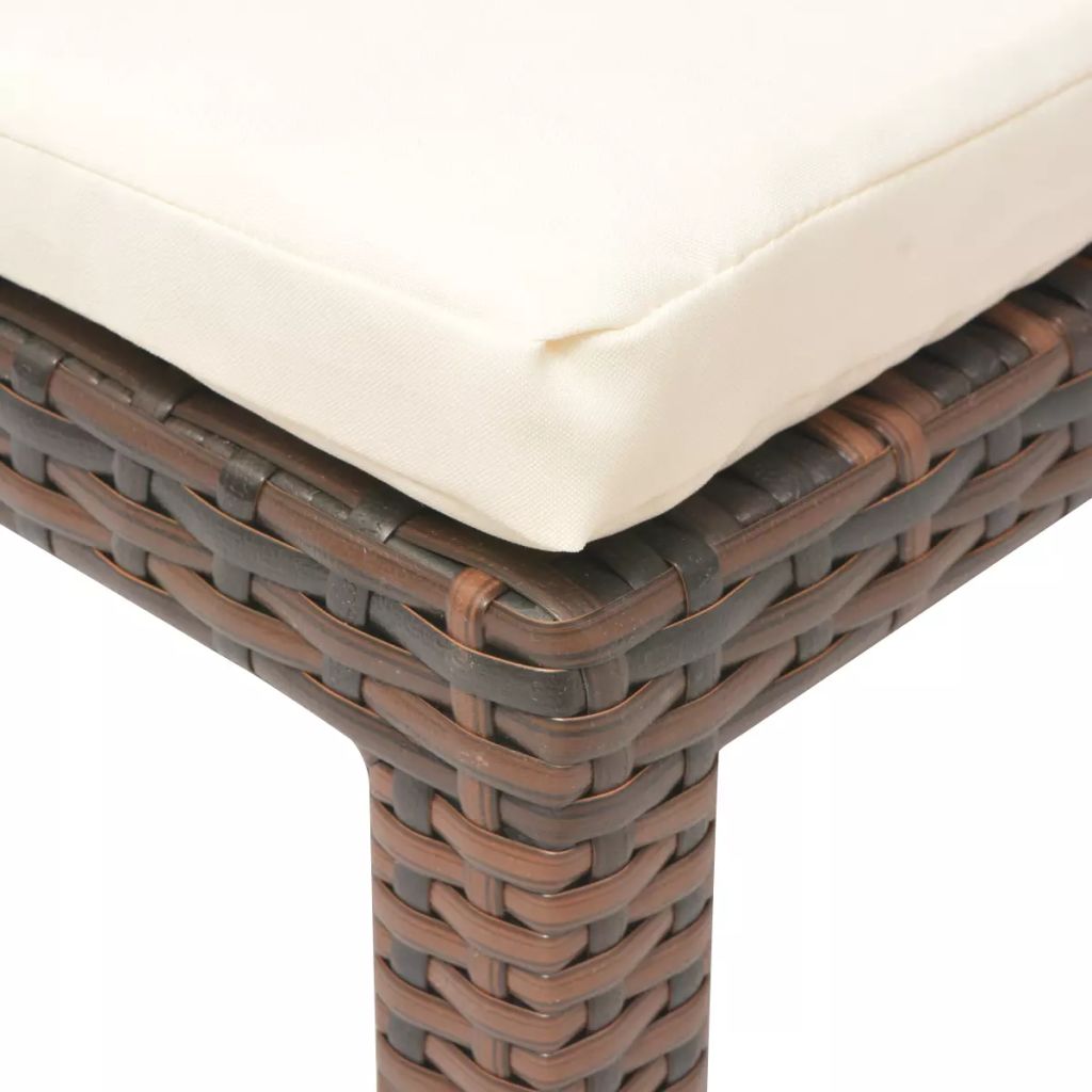 Barna polyrattan napozóágy párnával Barna polyrattan napozóágy párnával