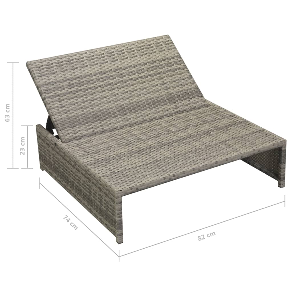 15 részes szürke kültéri polyrattan pihenőszett