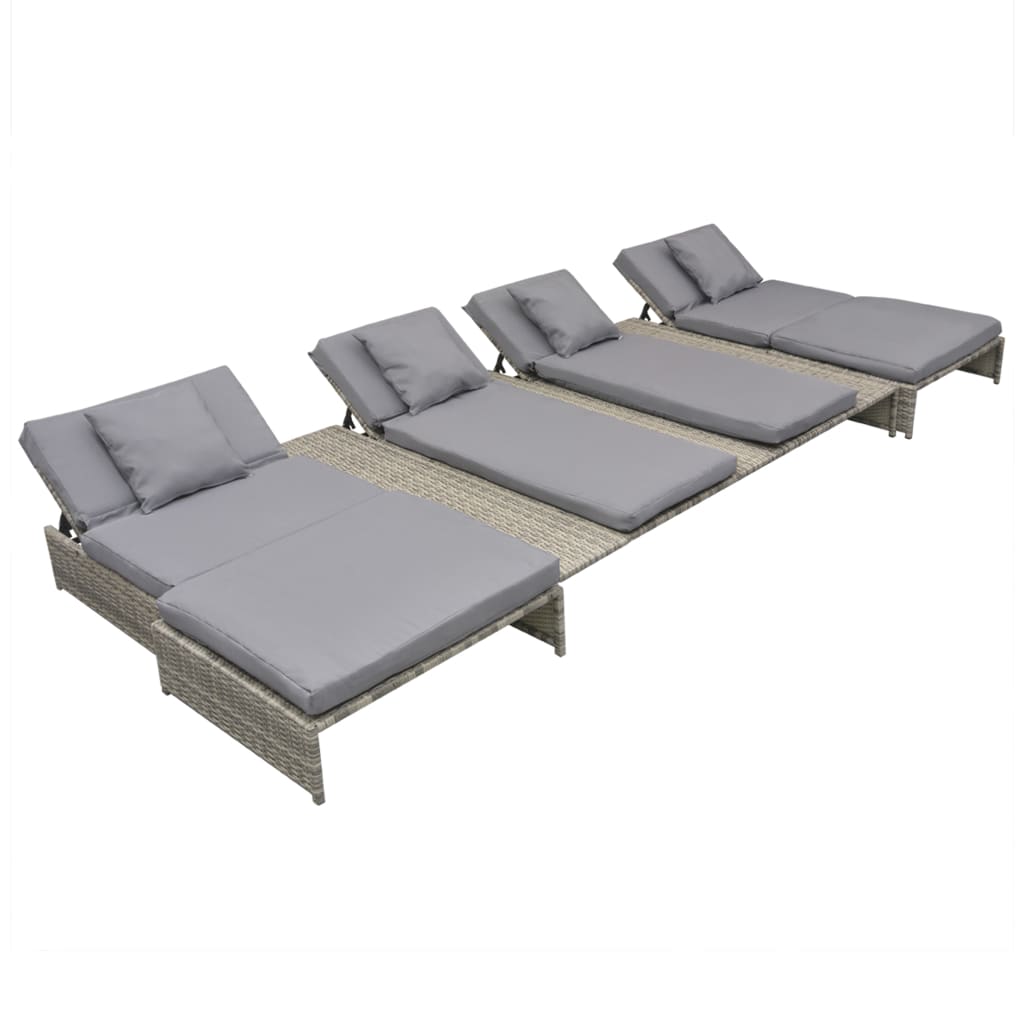 15 részes szürke kültéri polyrattan pihenőszett