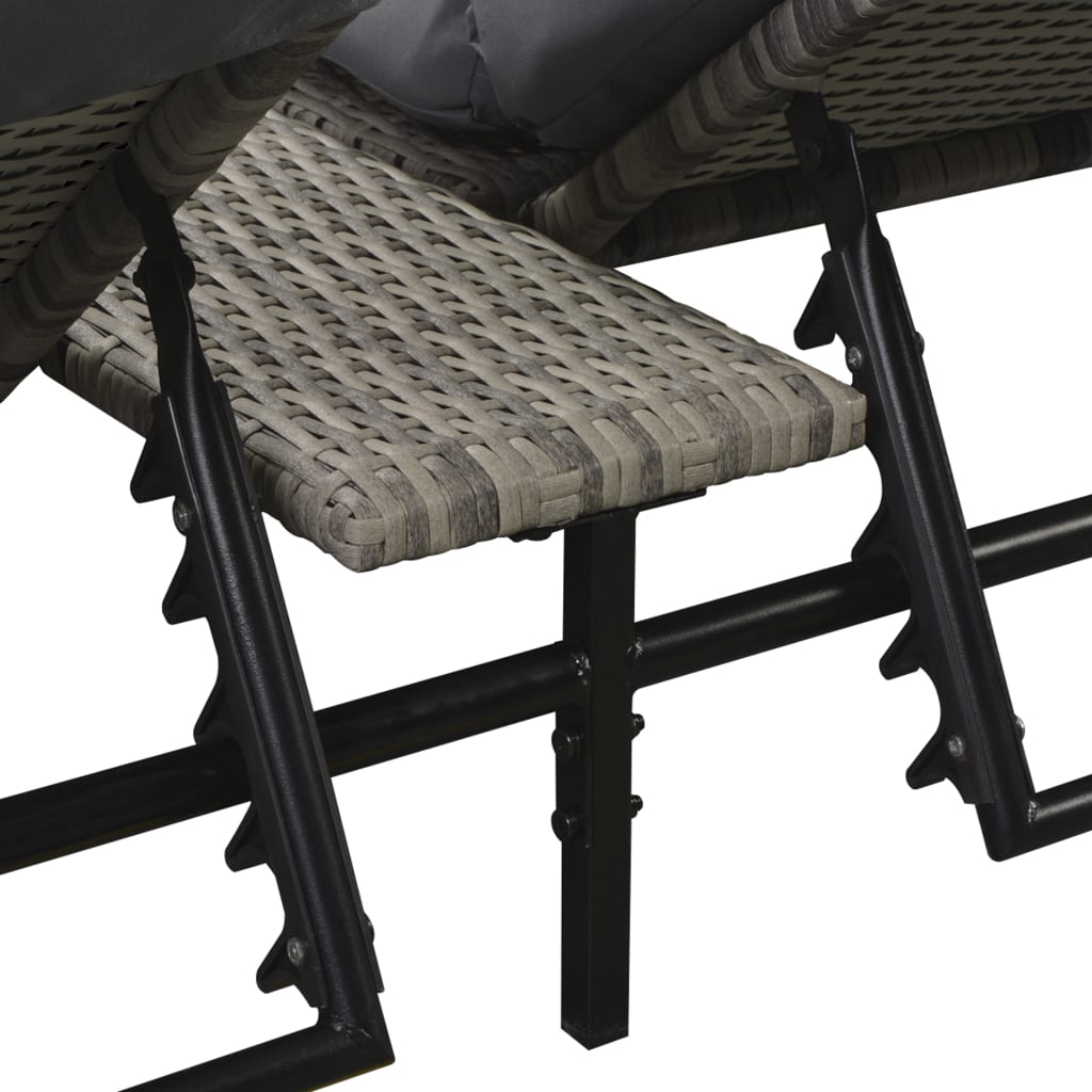 15 részes szürke kültéri polyrattan pihenőszett