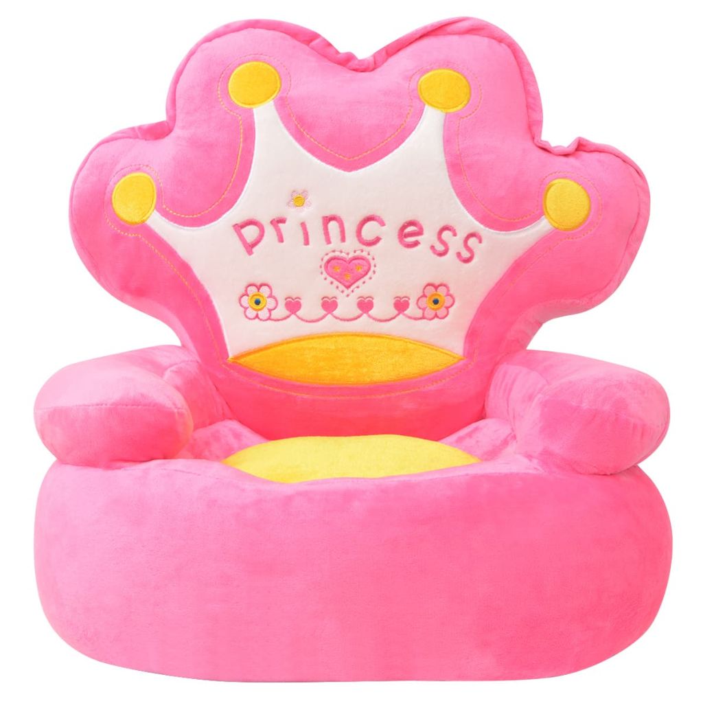 Rózsaszín plüss gyerekszék princess felirattal Rózsaszín plüss gyerekszék princess felirattal