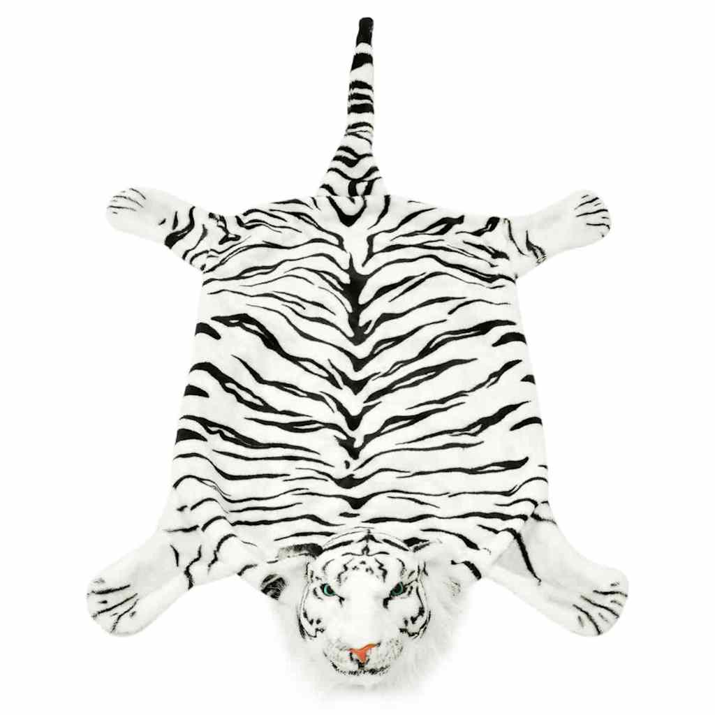 Fehér plüss tigris szőnyeg 144 cm