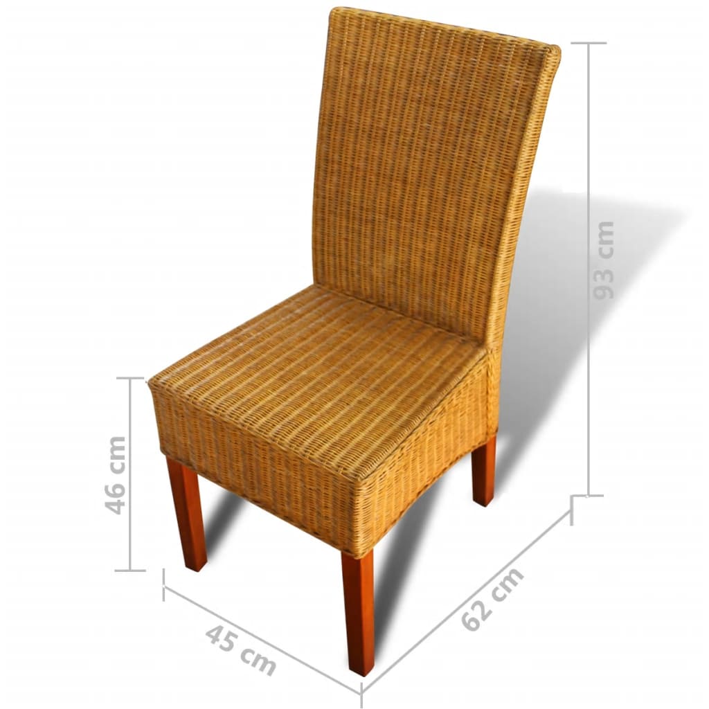 2 db barna természetes rattan étkezőszék 2 db barna természetes rattan étkezőszék