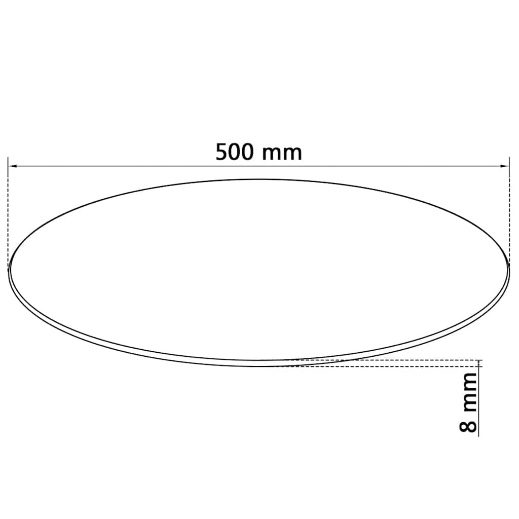 Edzett üveg asztallap kerek 500 mm