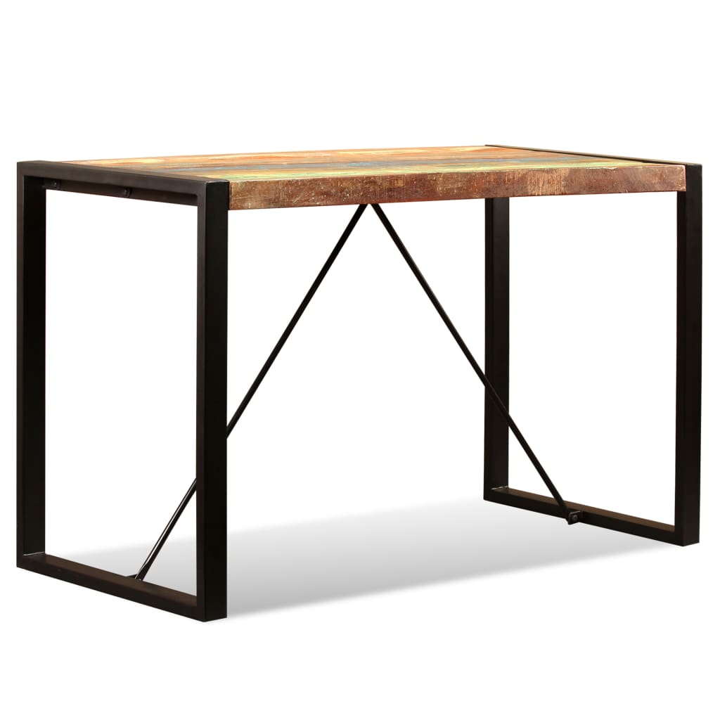 Tömör újrahasznosított fa étkezőasztal 120 cm