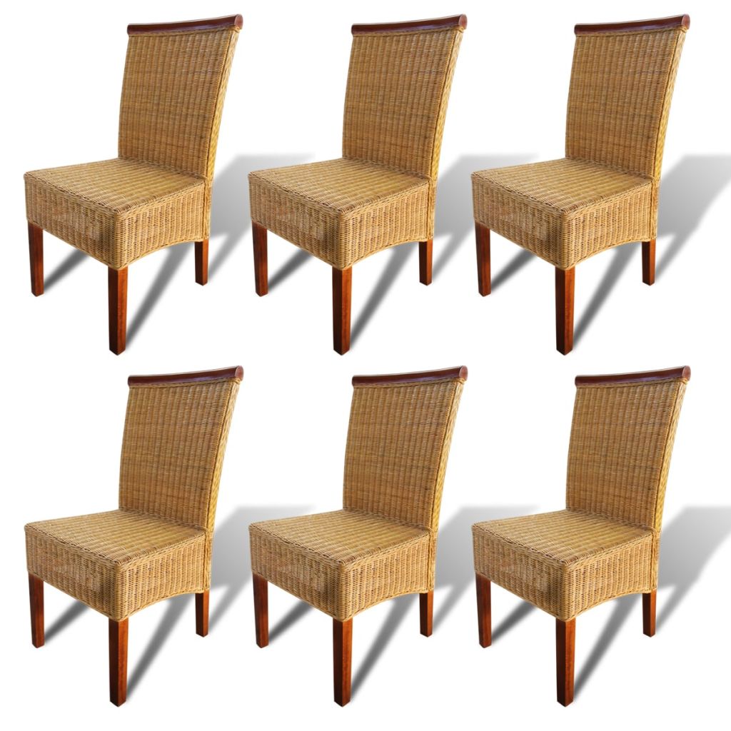 6 db barna természetes rattan étkezőszék 6 db barna természetes rattan étkezőszék