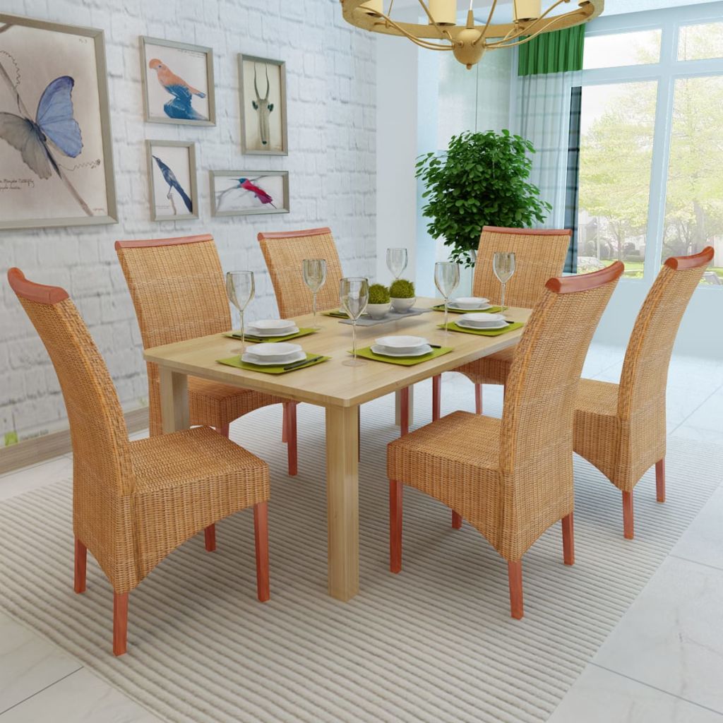 6 db barna természetes rattan étkezőszék 6 db barna természetes rattan étkezőszék