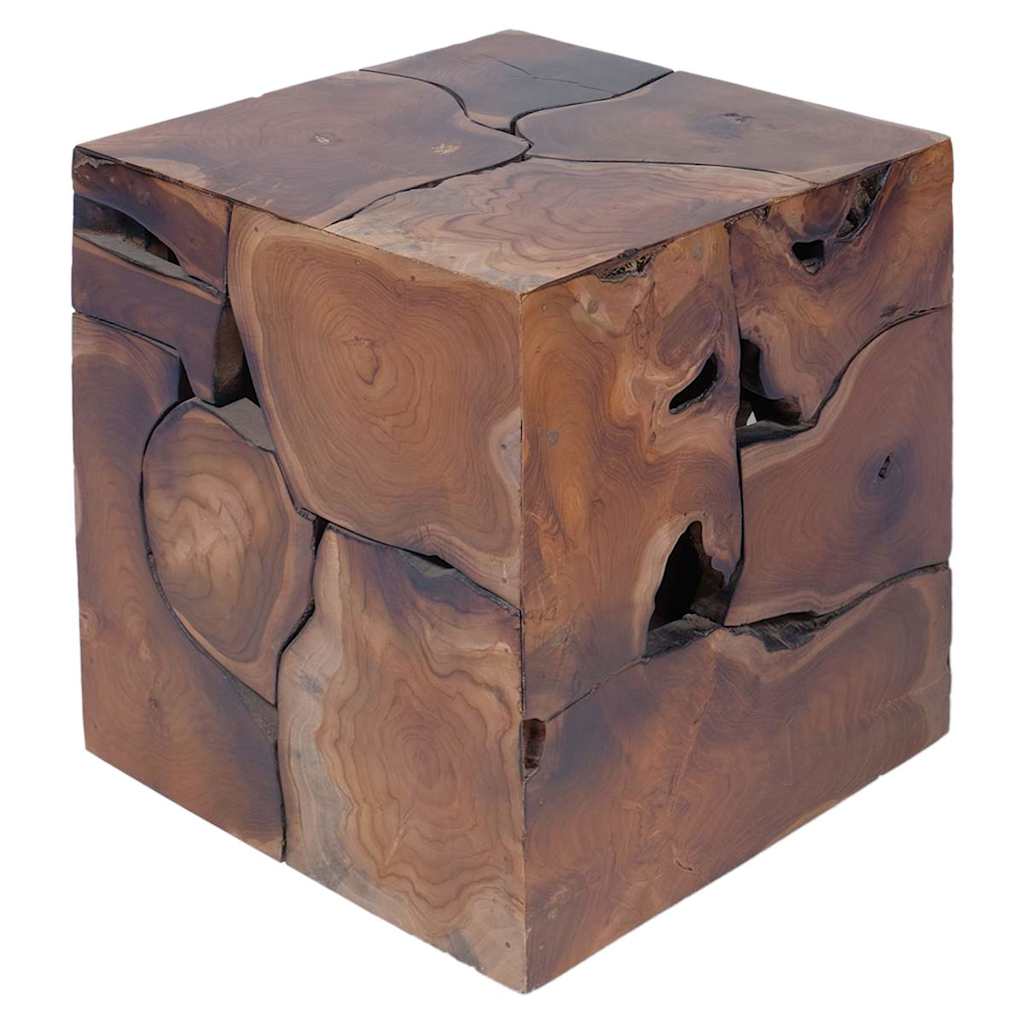 2 db barna tömör tikfa zsámoly 40x40x45 cm
