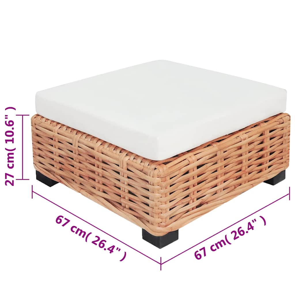 18 részes természetes rattan kanapészett