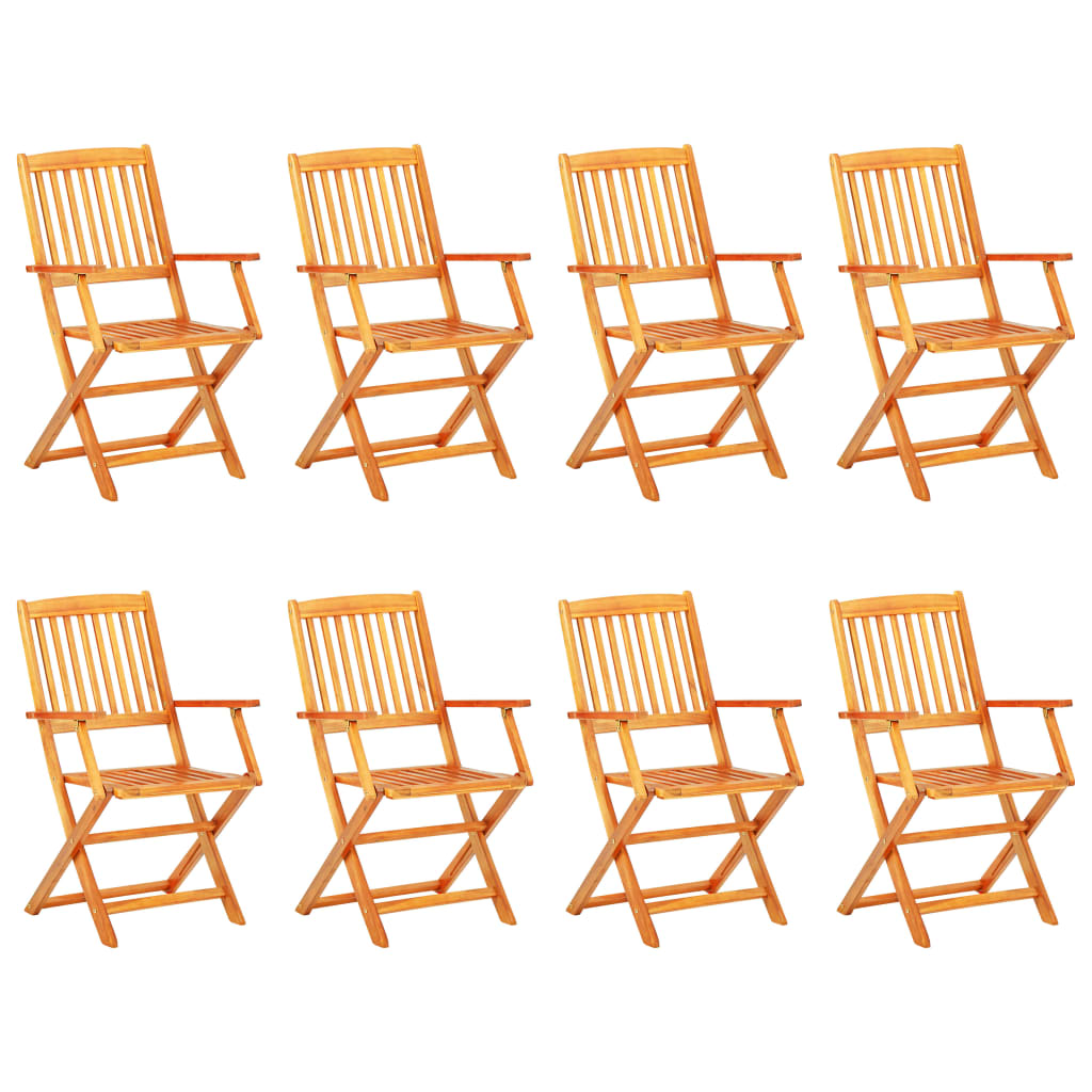 9-részes összecsukható kültéri tömör akácfa étkezőszett