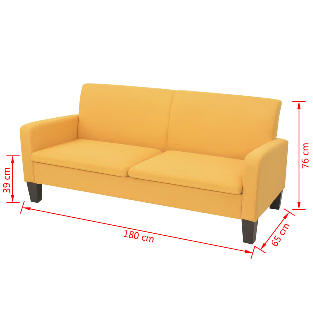3-személyes sárga kanapé 180 x 65 x 76 cm 3-személyes sárga kanapé 180 x 65 x 76 cm