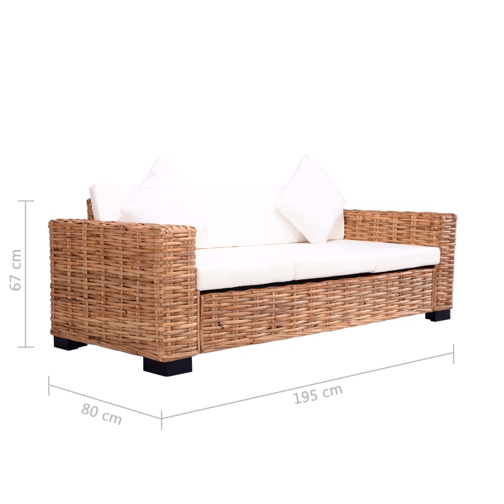 15 részes természetes rattan kanapészett 15 részes természetes rattan kanapészett